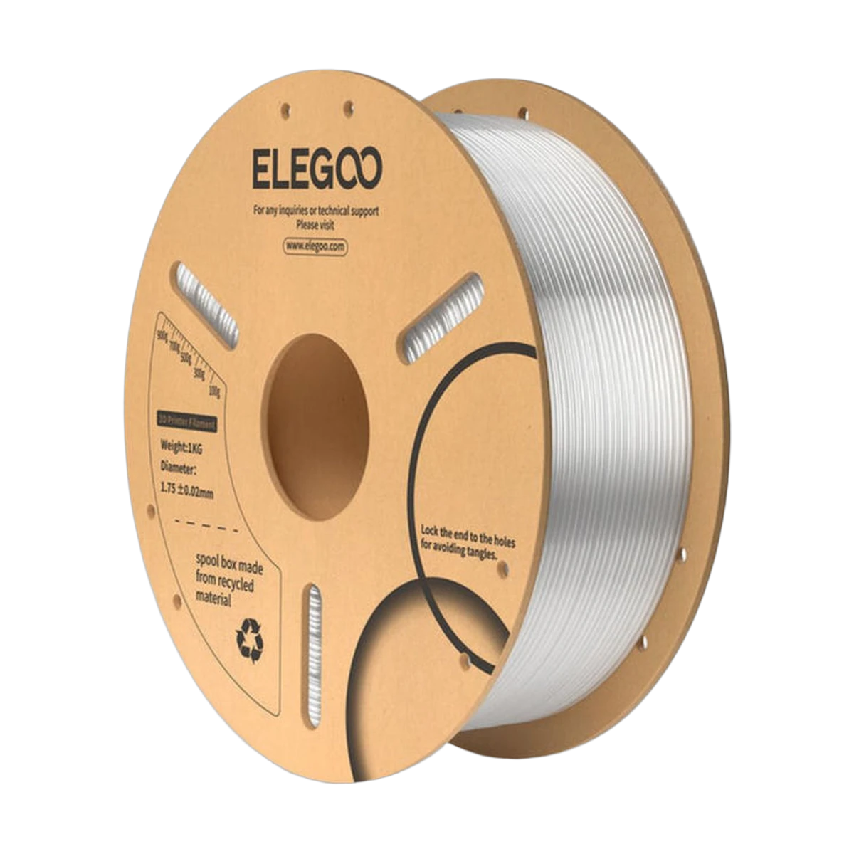 Elegoo PLA+ Clear Filament 1,75mm 1Kg