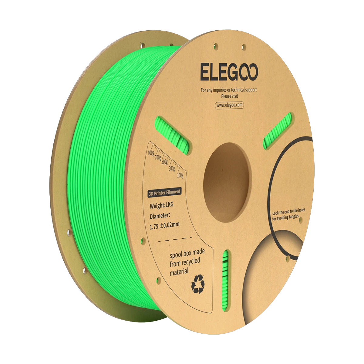 Elegoo PLA+ Neon Green Filament 1,75mm 1Kg
