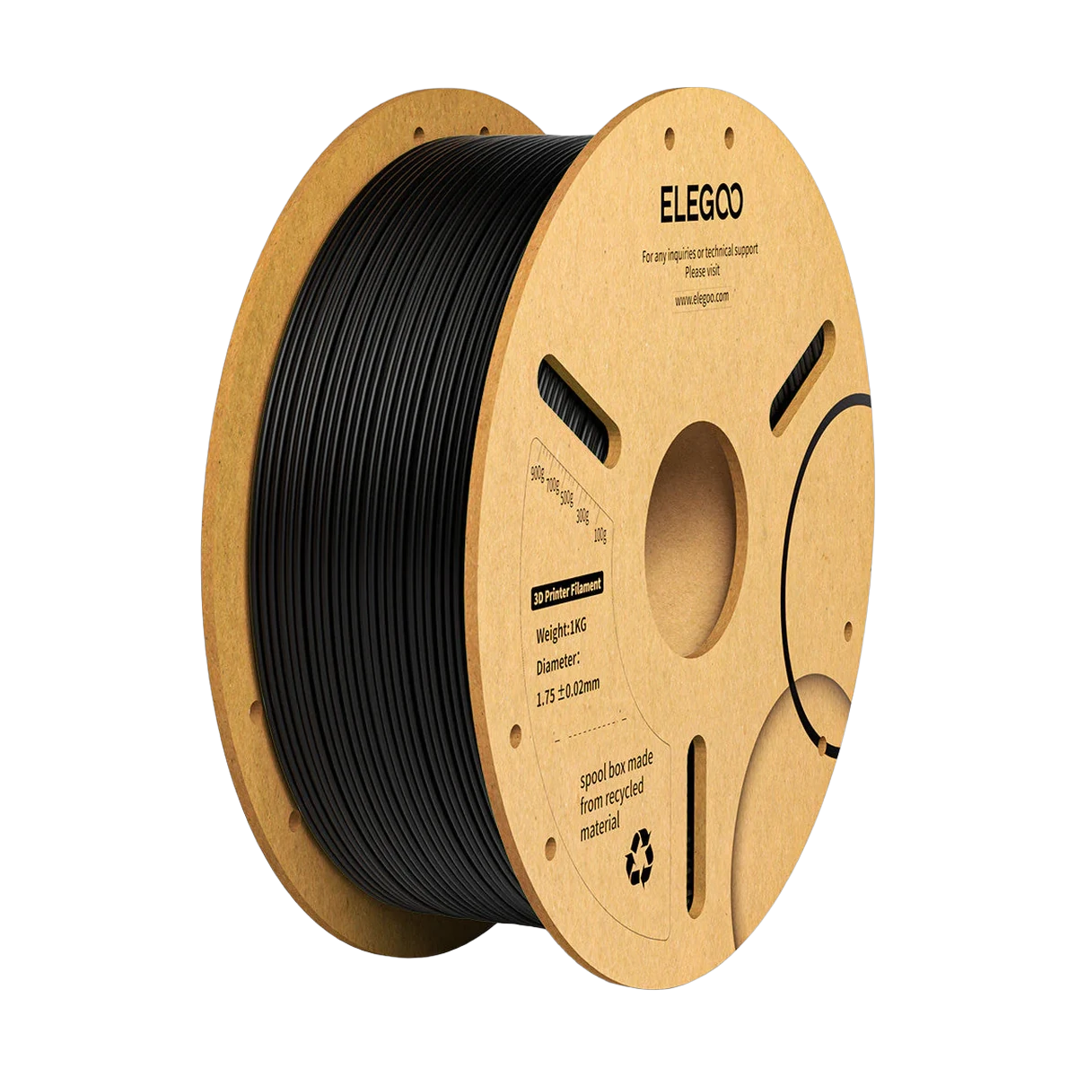 ELEGOO PLA PLUS Filament Noir (Black) 1.75 mm 1 kg