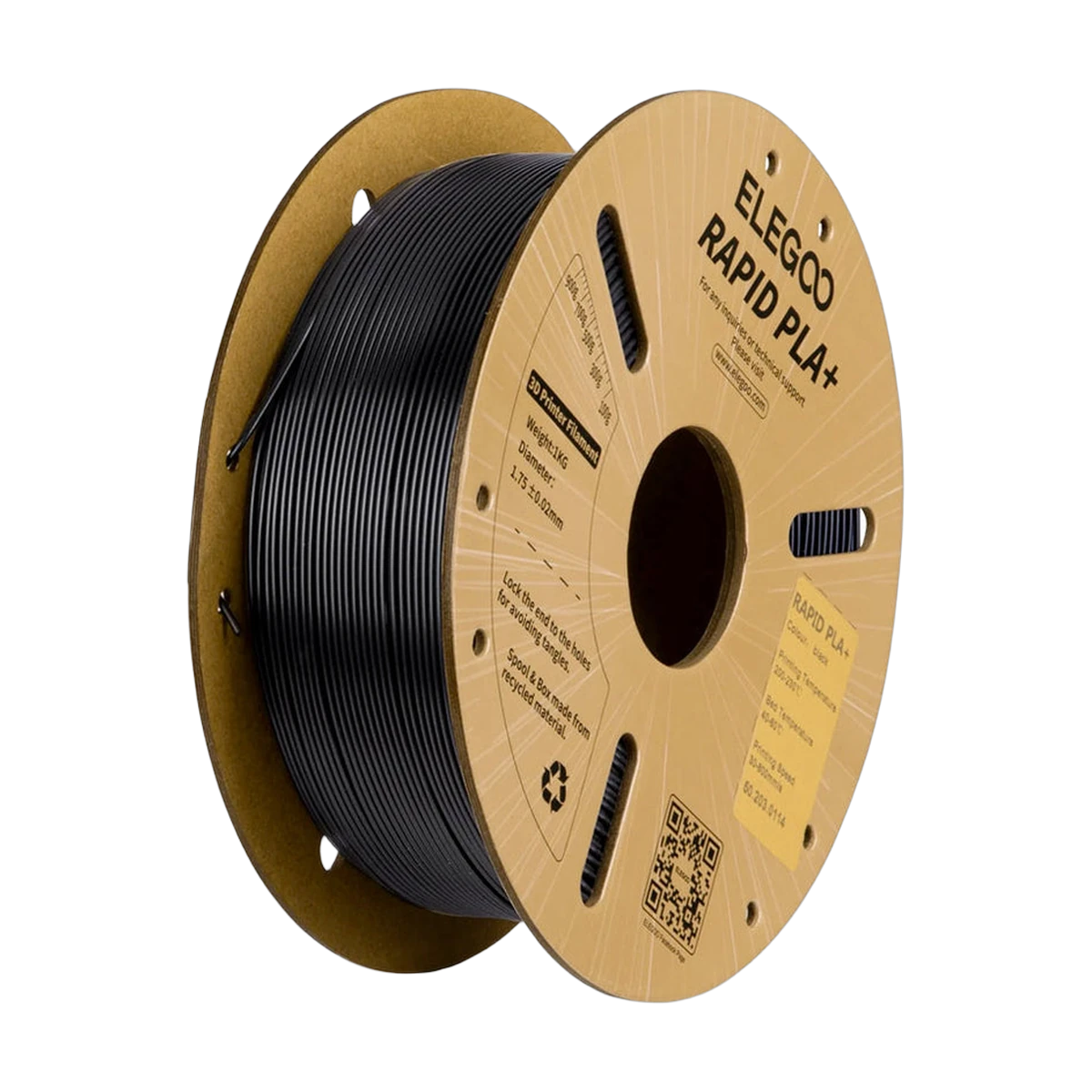 ELEGOO Rapid PLA+ Filament Noir (Black) 1.75 mm 1 kg