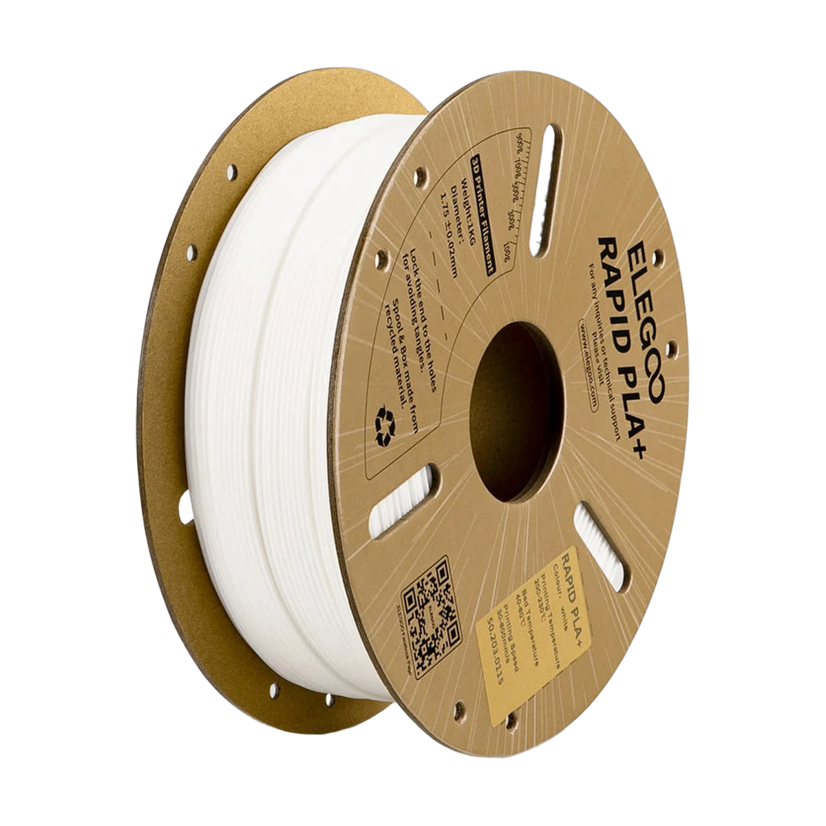 ELEGOO Rapid PLA+ Filament White (Blanc) 1.75 mm 1 kg