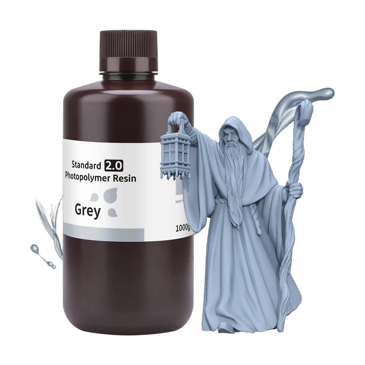 ELEGOO Standard Photopolymer Resin 1.0 405nm for 3D Printer DLP/LCD 1000g Grey