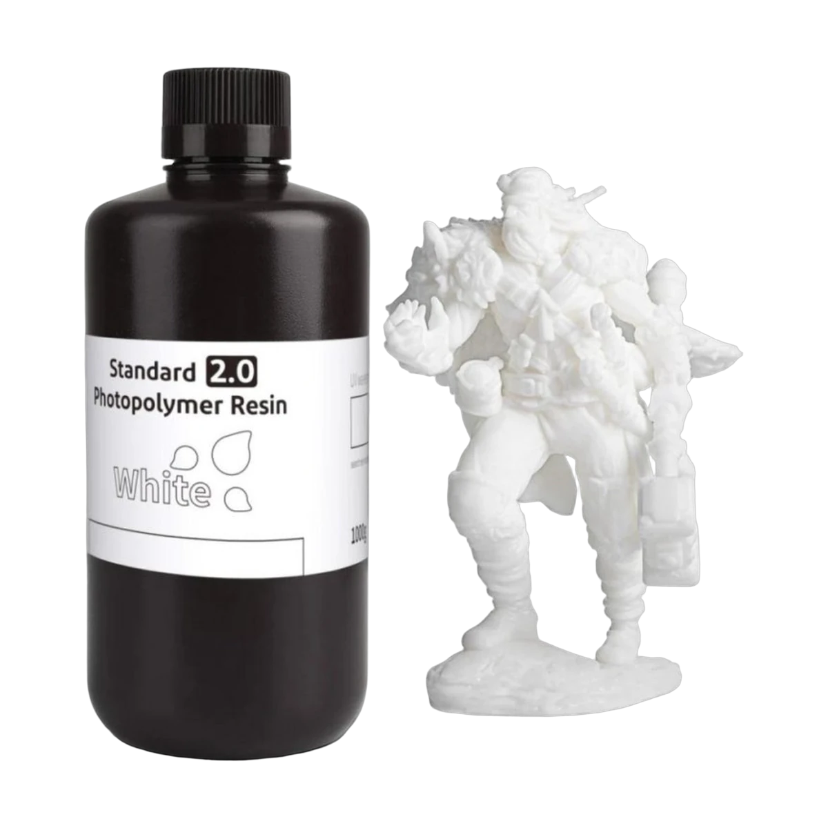 ELEGOO Standard Photopolymer Resin 1.0 405nm for 3D Printer DLP/LCD 1000g White
