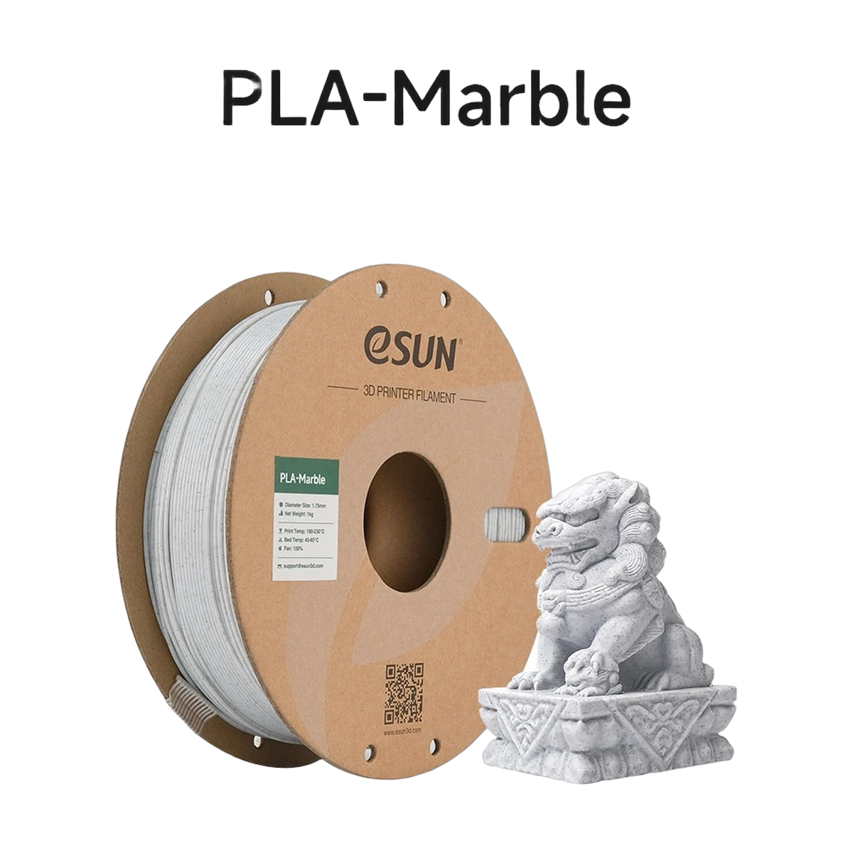 eSun eMarble Grey PLA Spool 1.75 mm 1Kg