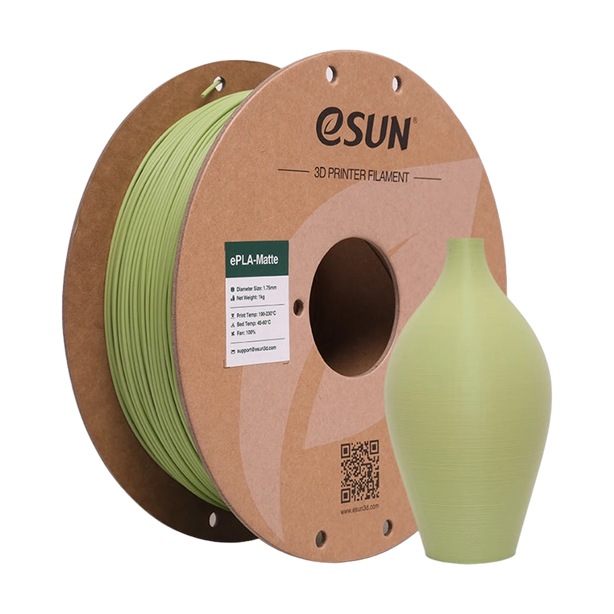 eSUN Filament 3D ePLA-Matte Matcha Green 1.75mm 1kg