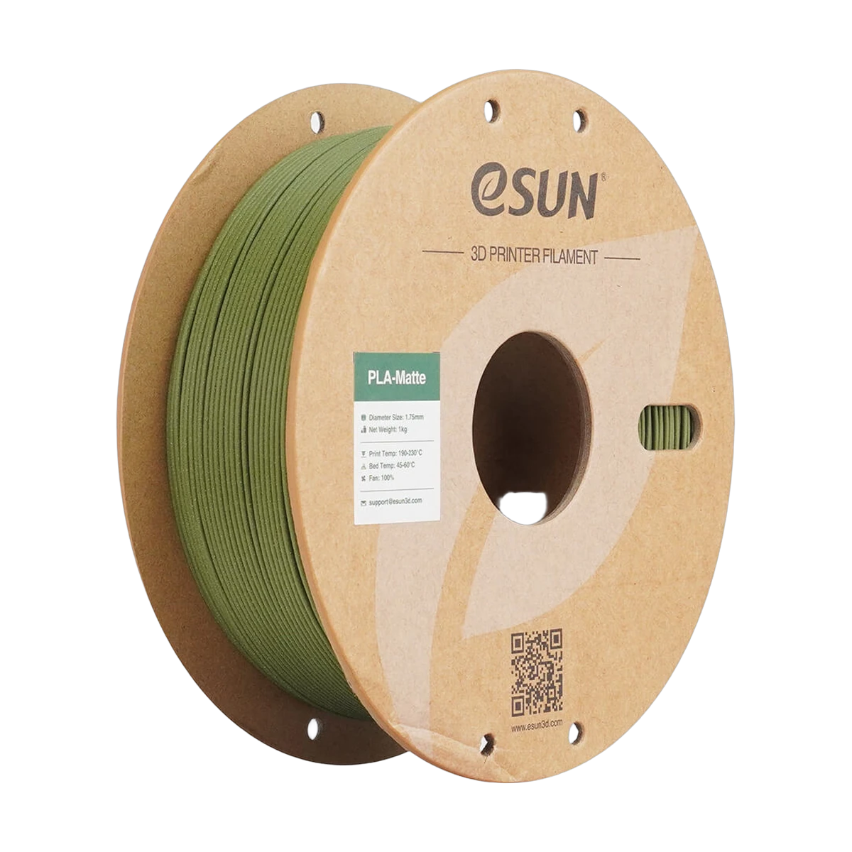 eSUN Filament 3D ePLA-Matte Olive Green 1.75mm 1kg