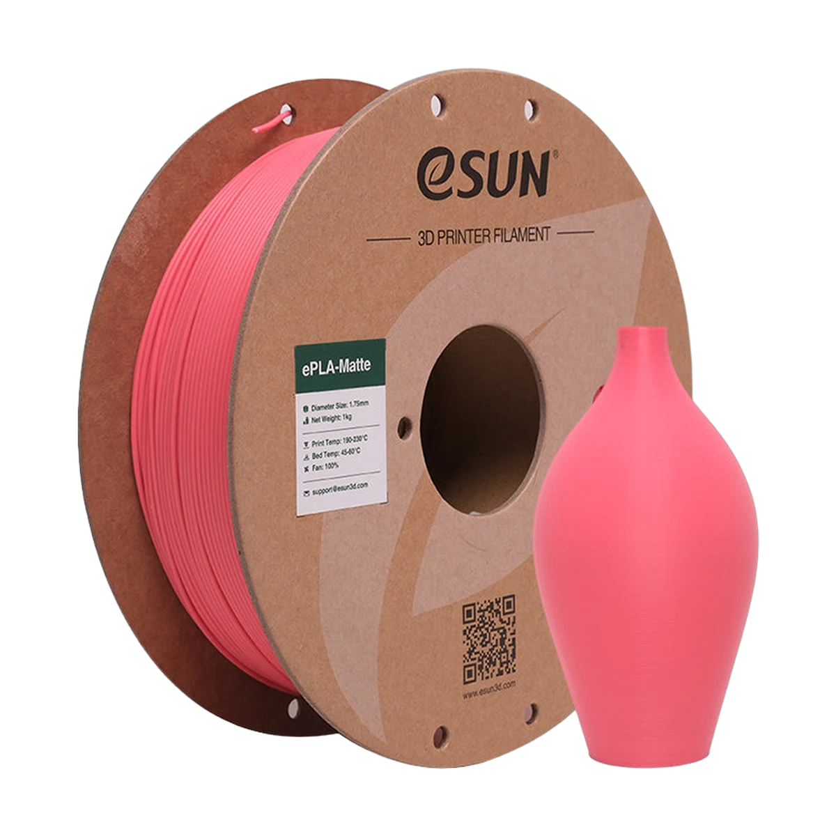 eSUN Filament 3D ePLA-Matte Strawberry Red 1.75mm 1kg
