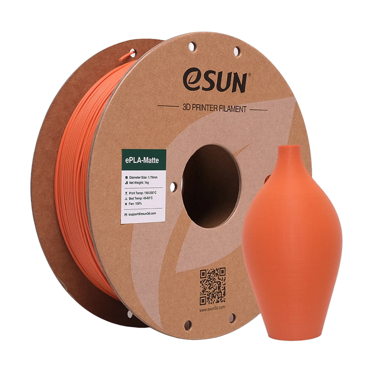 eSUN Filament 3D ePLA-Matte Tangerine 1.75mm 1kg