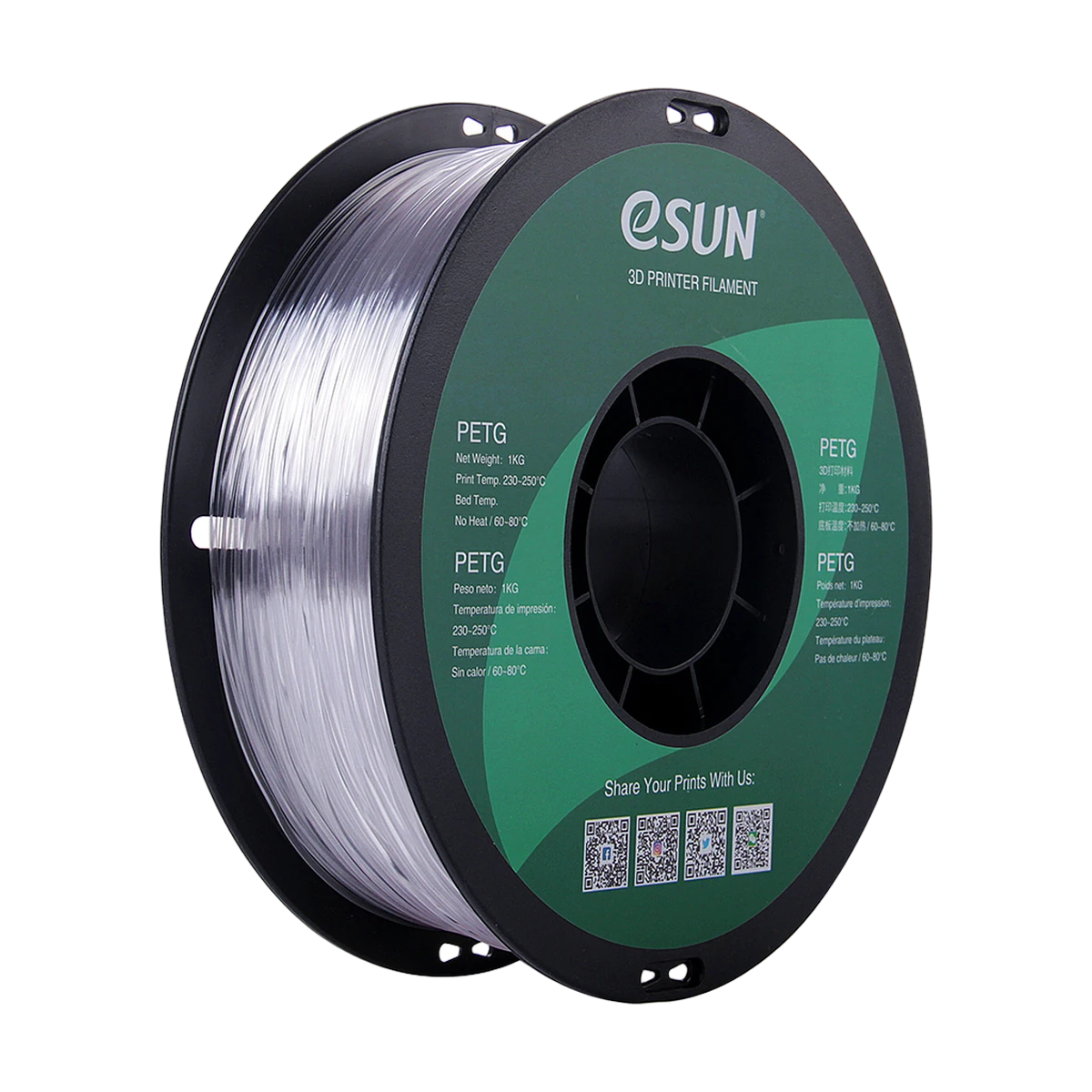 eSUN Filament 3D PETG Natural 1.75mm 1kg