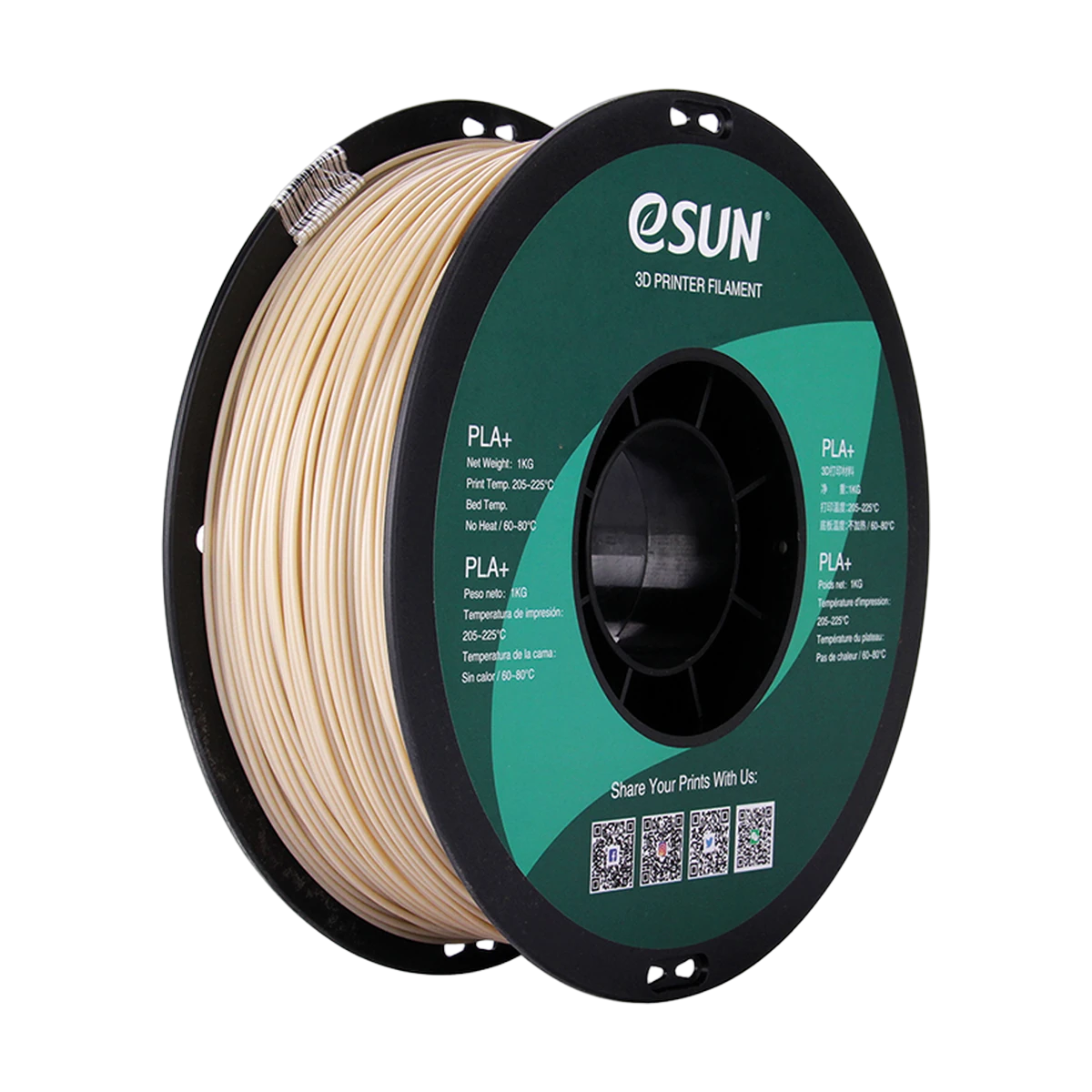 eSUN Filament 3D PLA+ Bone White 1.75mm 1kg