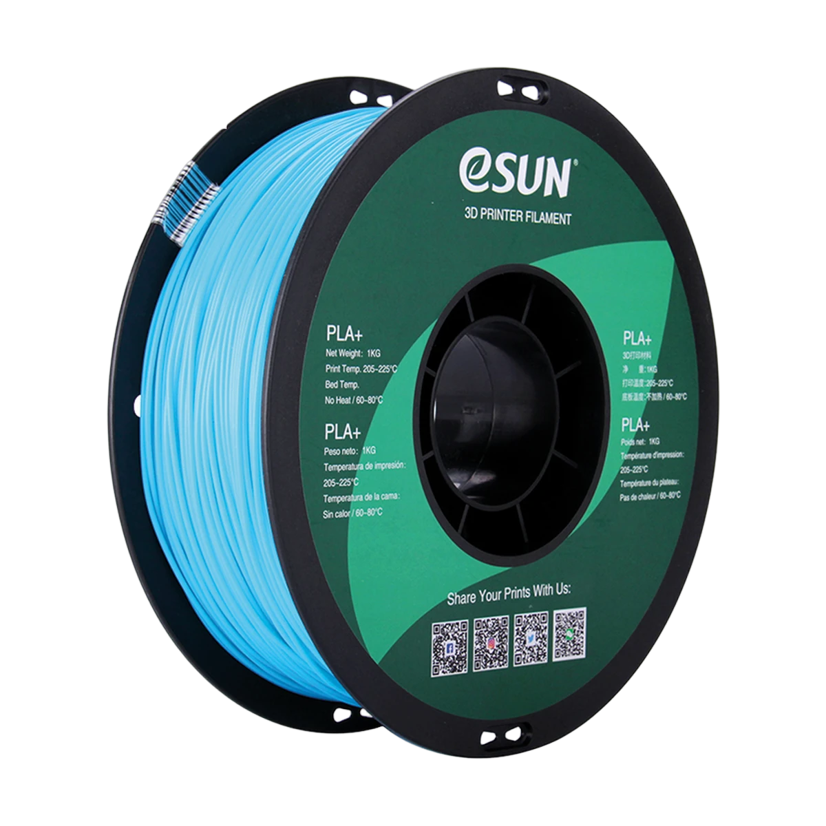 eSUN Filament 3D PLA+ Light Blue 1.75mm 1kg