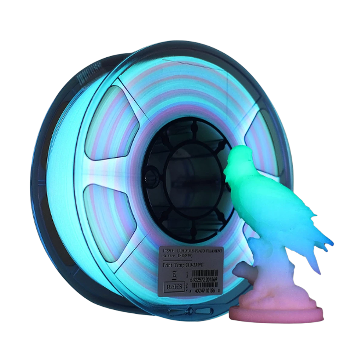 eSUN Filament 3D PLA Luminous Rainbow Multicolor 1.75mm 1kg