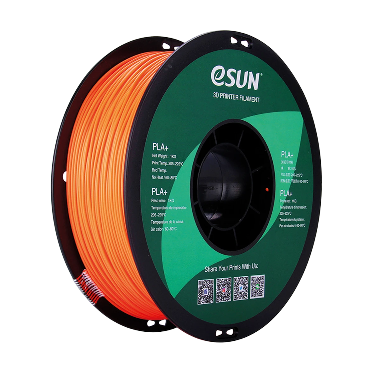 eSUN Filament 3D PLA+ Orange 1.75mm 1kg