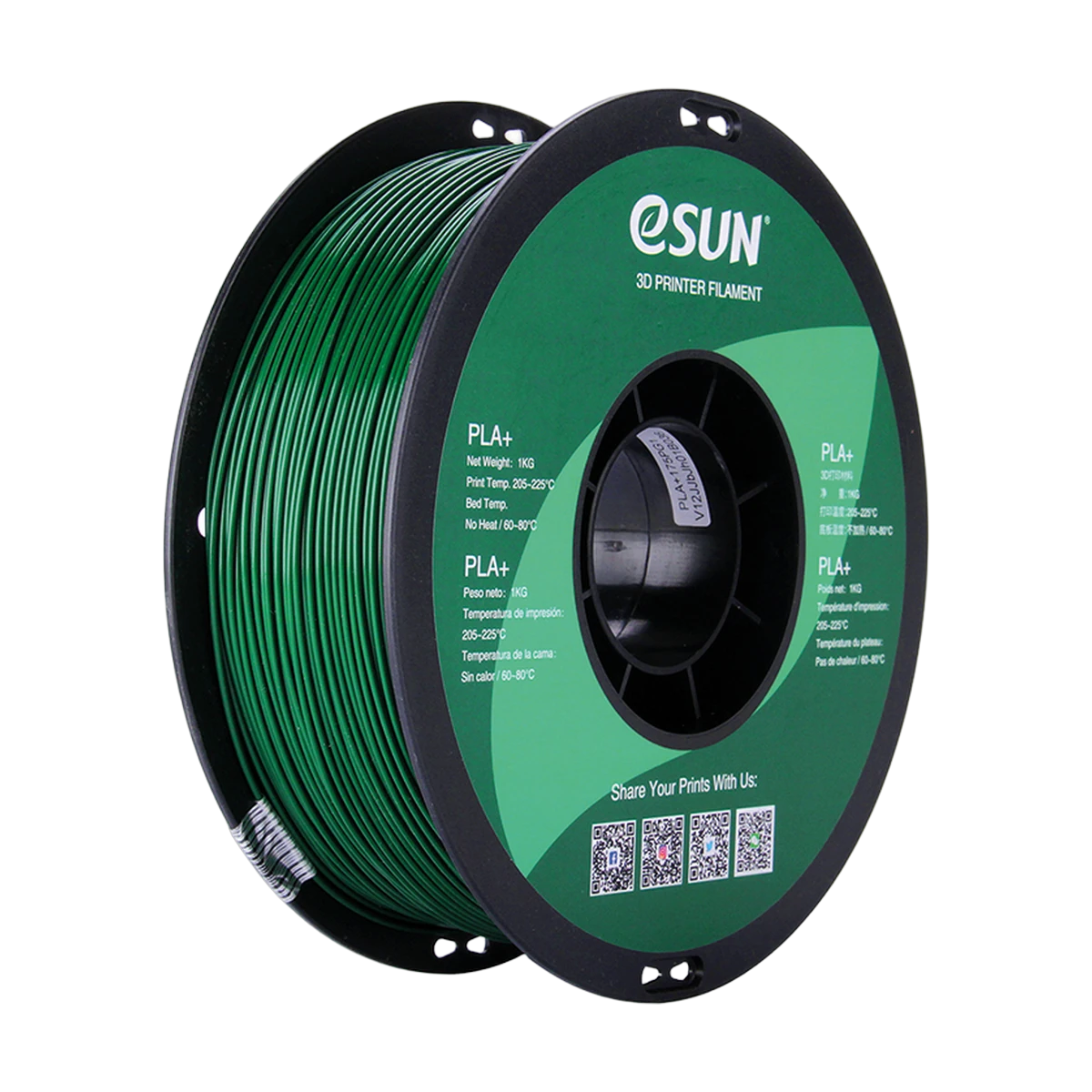 eSUN Filament 3D PLA+ Pine Green 1.75mm 1kg