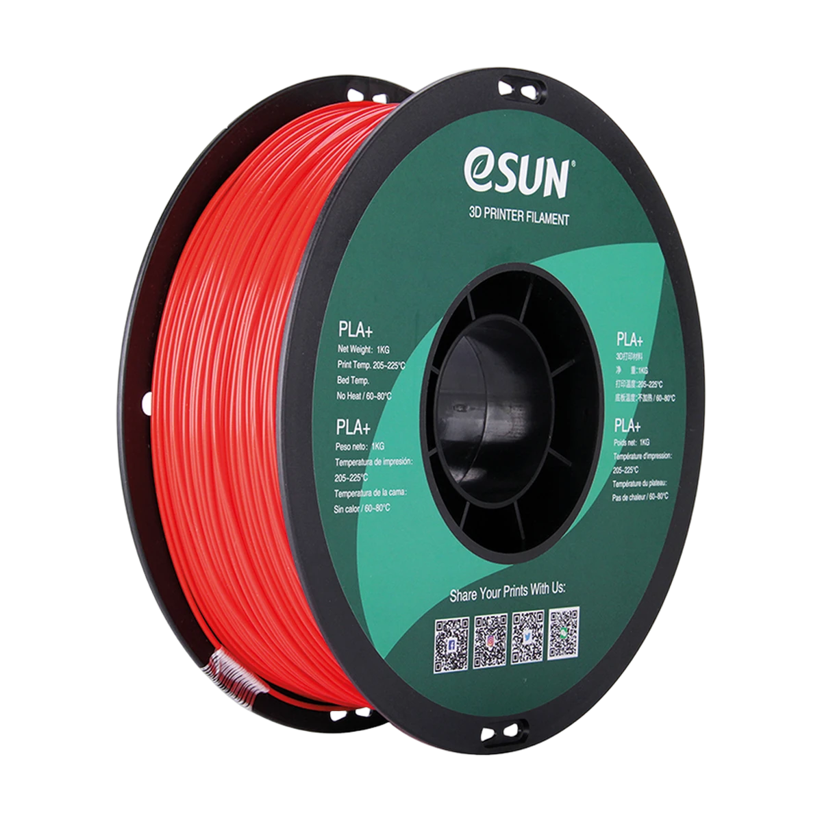 eSUN Filament 3D PLA+Red 1.75mm 1kg