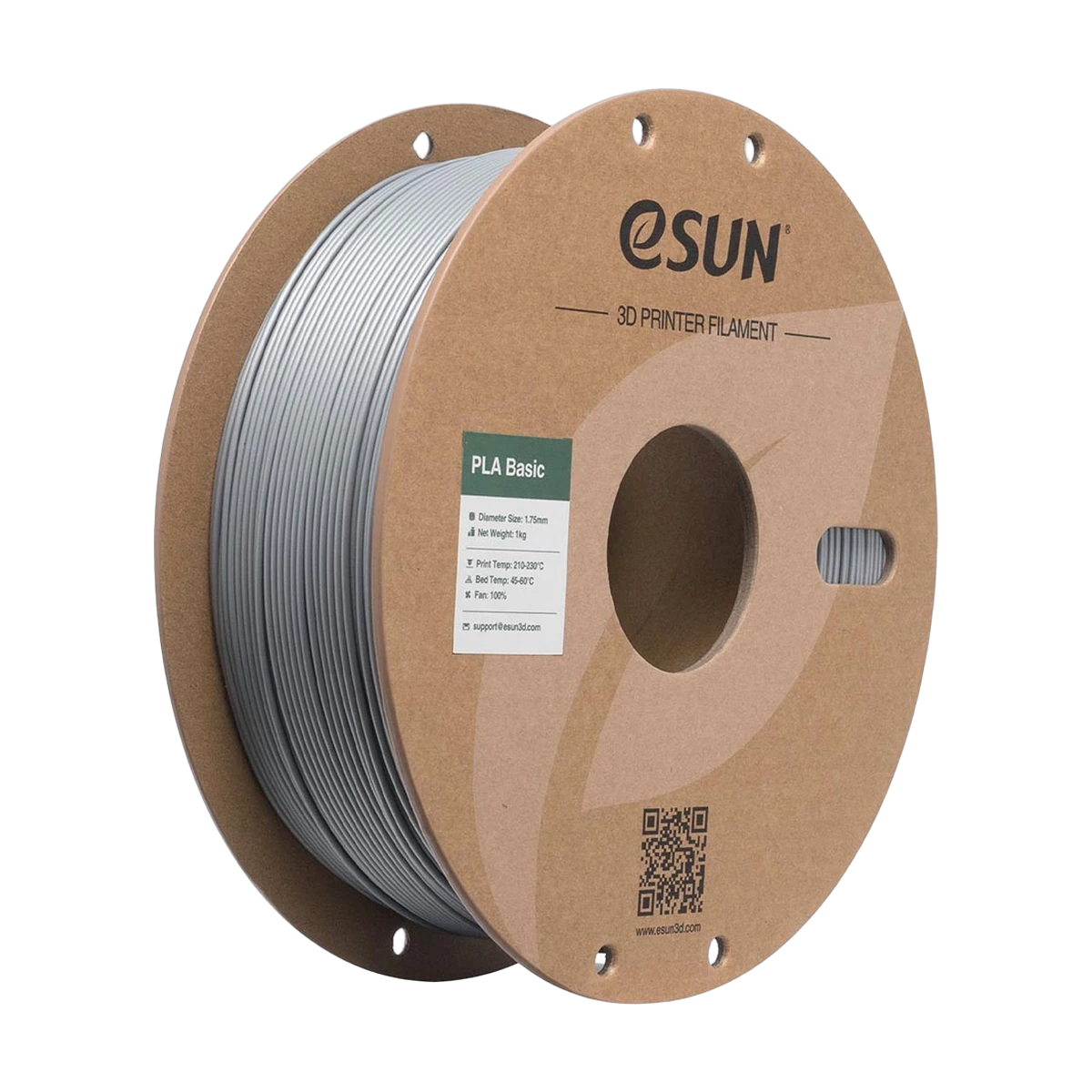 eSUN PLA Basic 3D Filament Silver 1.75mm 1kg