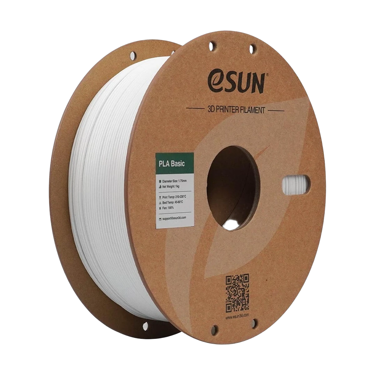 eSUN PLA Basic 3D Filament White 1.75mm 1kg