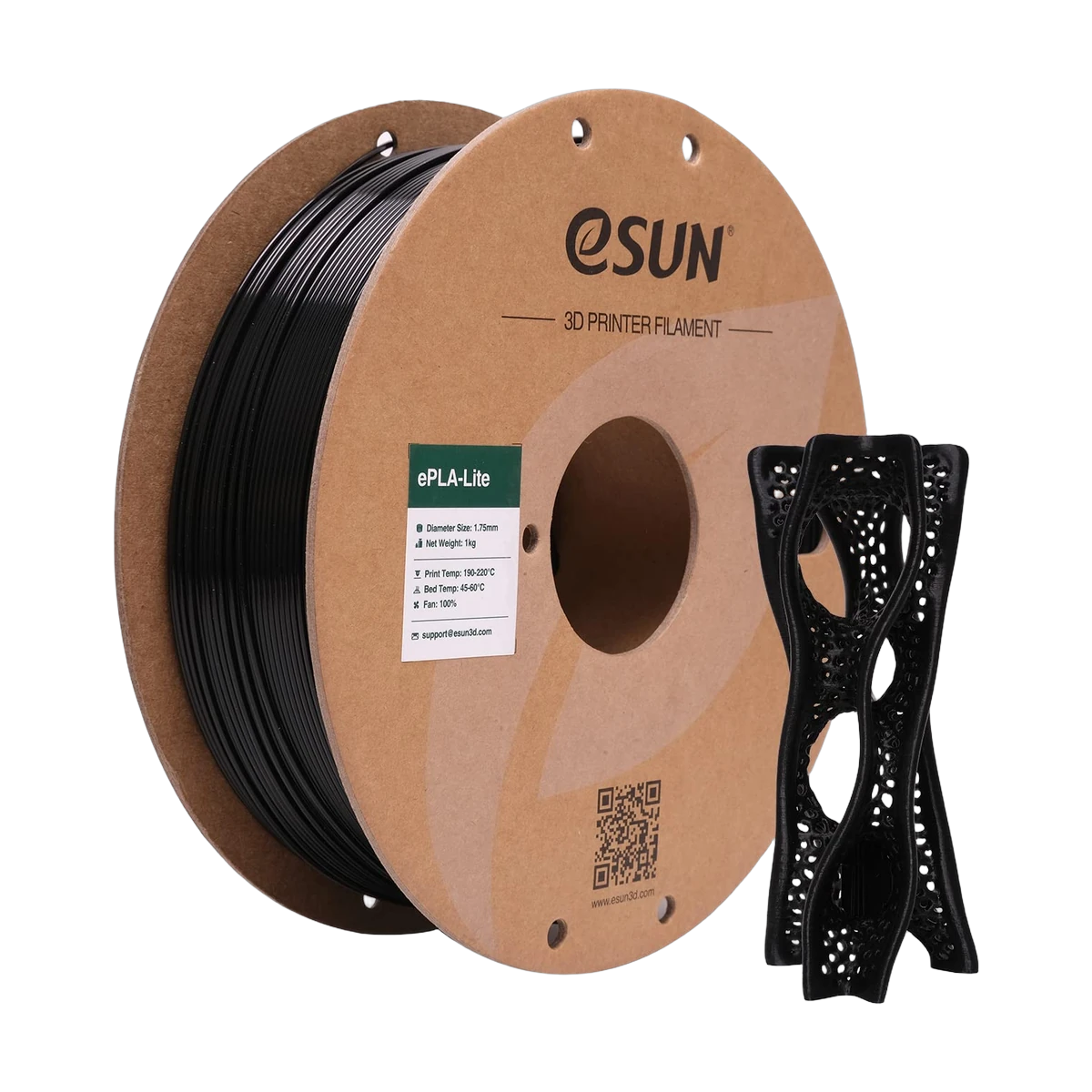 eSUN PLA-Lite 1.75mm 3D Filament Black 1KG