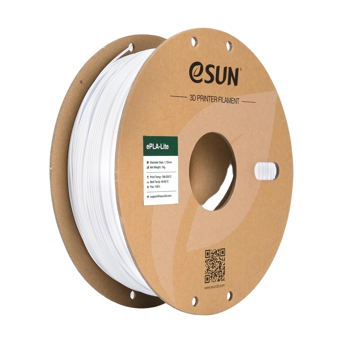 eSUN PLA-Lite 1.75mm 3D Filament White 1KG