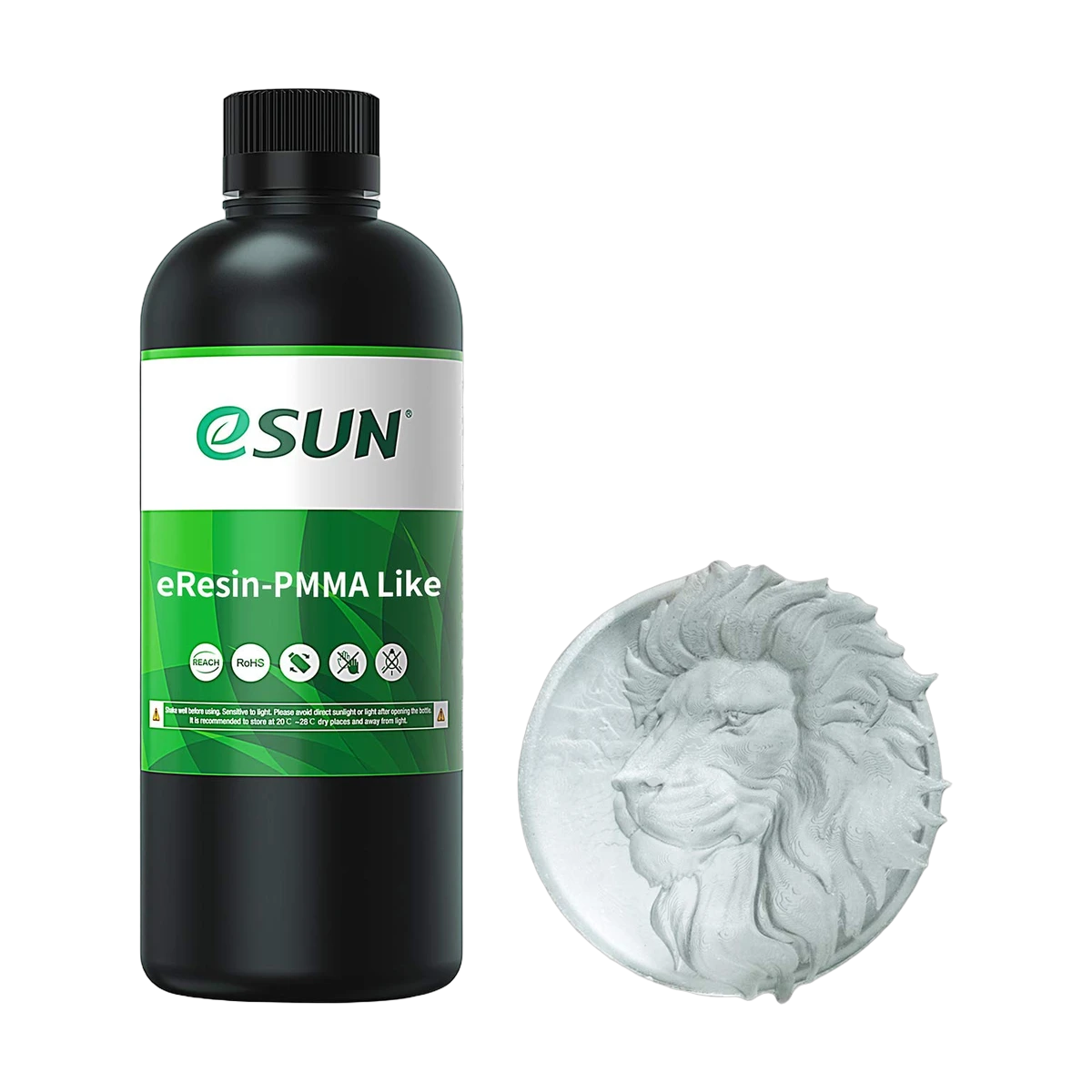 eSUN PMMA-Like 3D Printer Rapid Resin, 405nm LCD UV-Curing Ultra Transparency Acrylic 1000ml