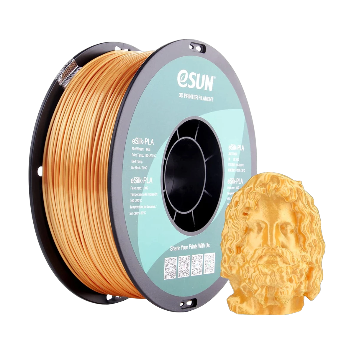 eSUN Silk Filament 3D PLA Gold 1.75mm 1kg