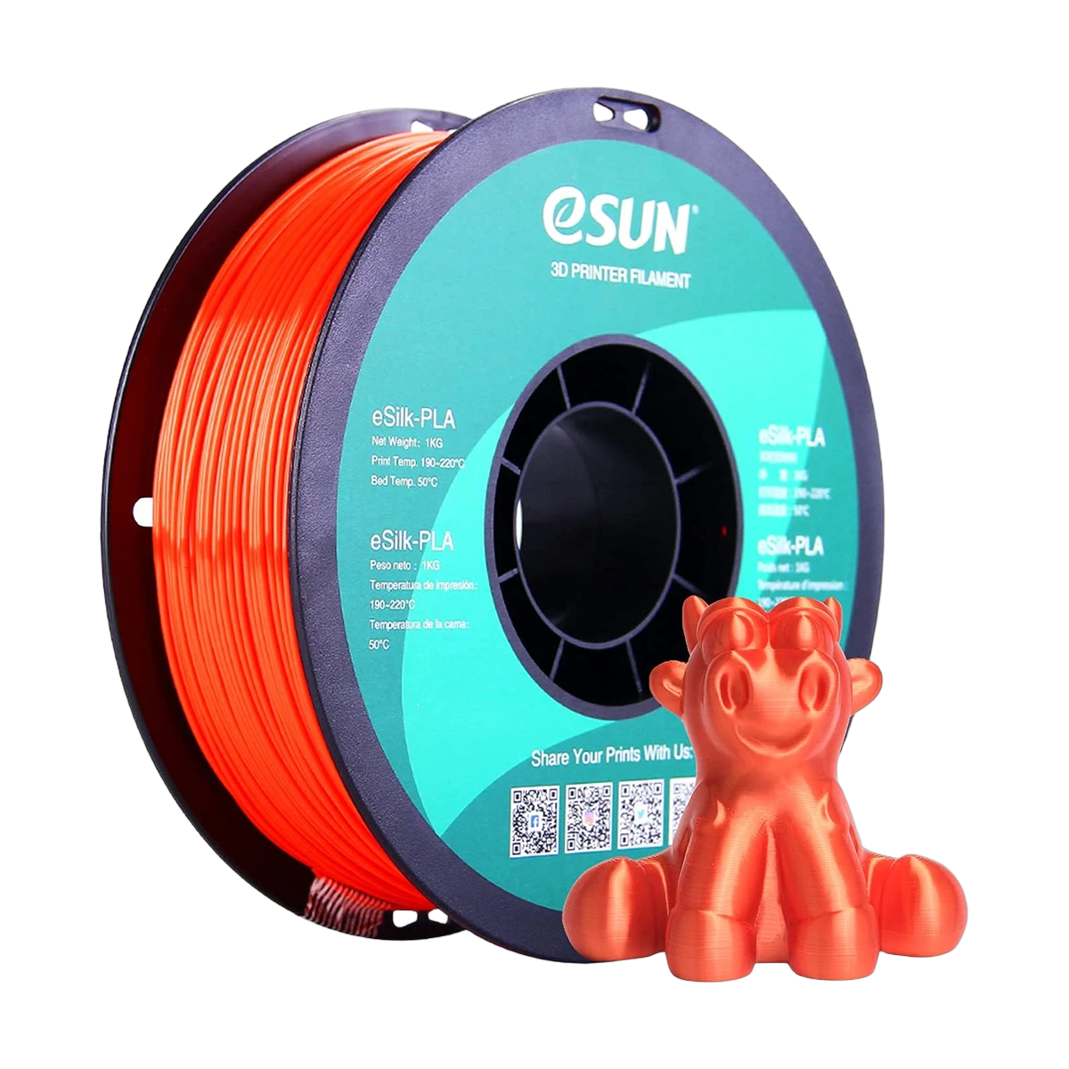 eSUN Silk Filament 3D PLA Jacinth 1.75mm 1kg