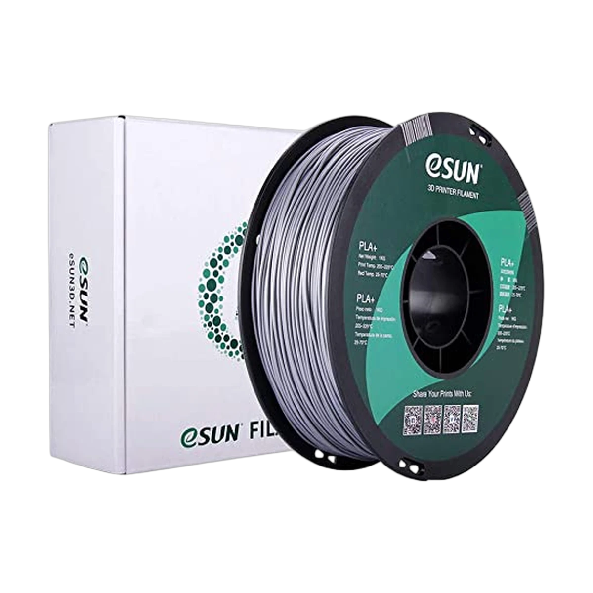 eSUN Silk Filament 3D PLA Silver 1.75mm 1kg