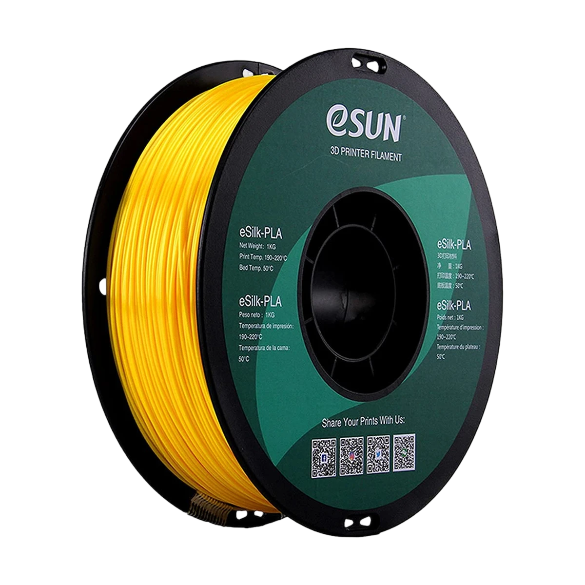 eSUN Silk Filament 3D PLA Yellow 1.75mm 1kg