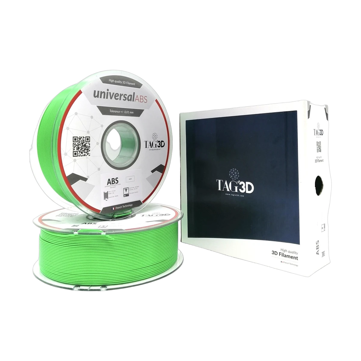 Filament 3D ABS NATURAL Vert 1.75mm 1kg