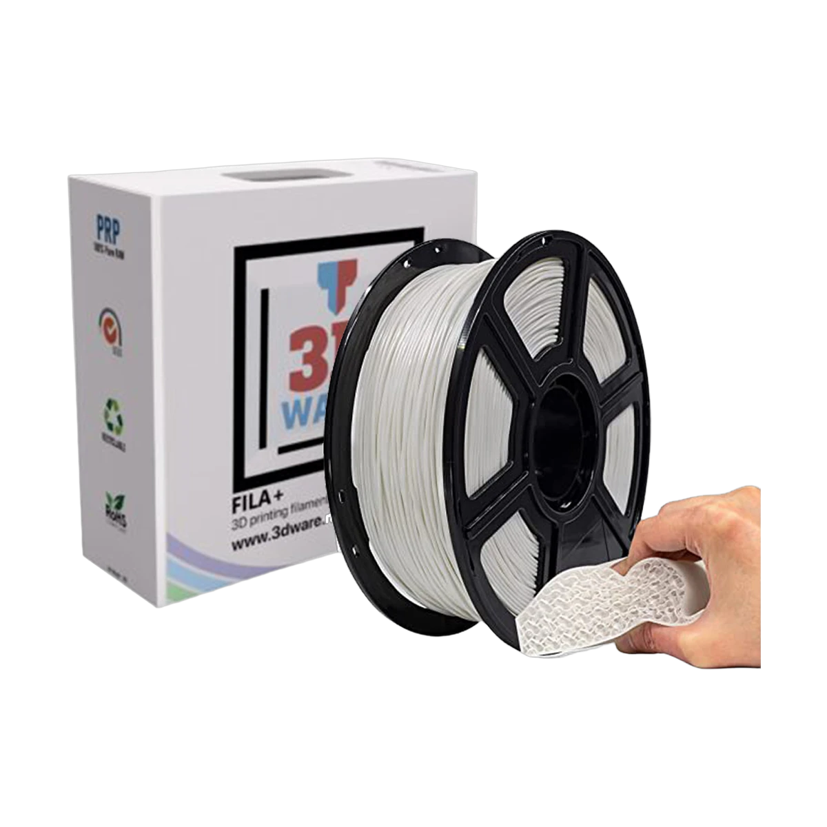 Filament 3D FILA+ Flexible TPU Blanc 1.75mm 1kg