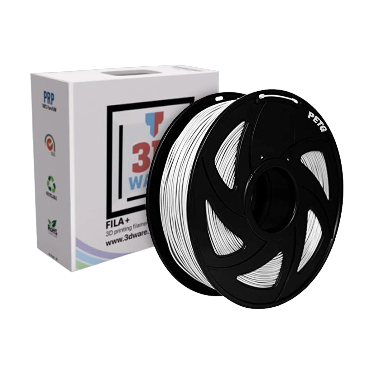 Filament 3D PETG Blanc 1.75mm 1kg