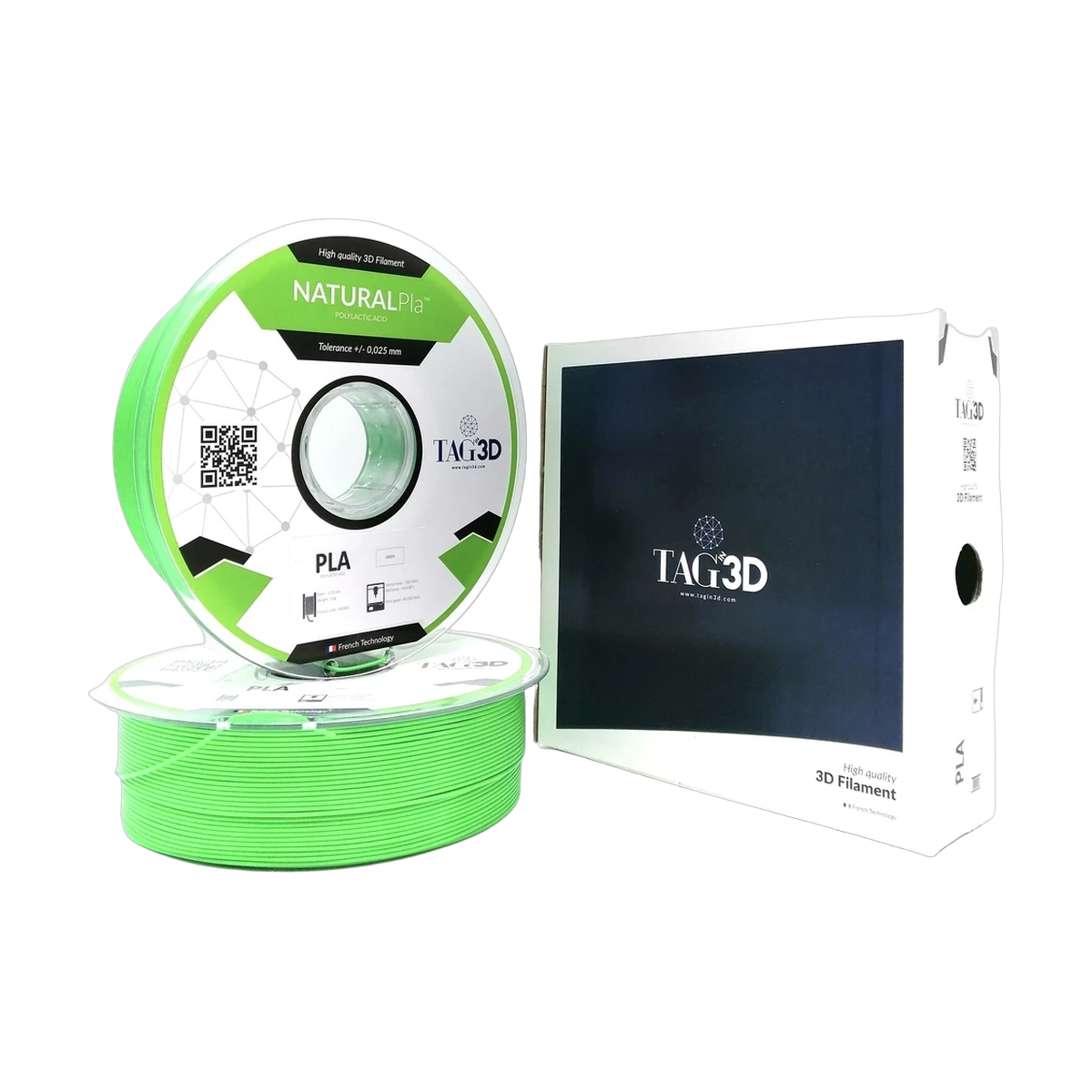 Filament 3D PLA NATURAL Vert 1.75mm 1kg