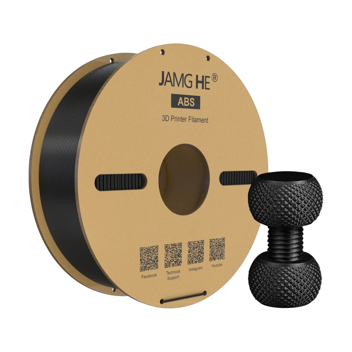 JAMG HE ABS Filament Black 1.75mm, 1 Kg