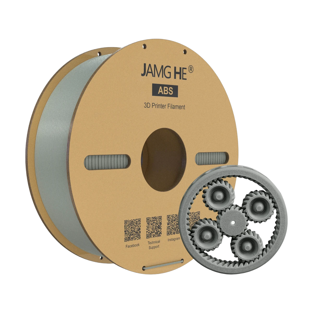 JAMG HE ABS Filament Grey 1.75mm, 1 Kg
