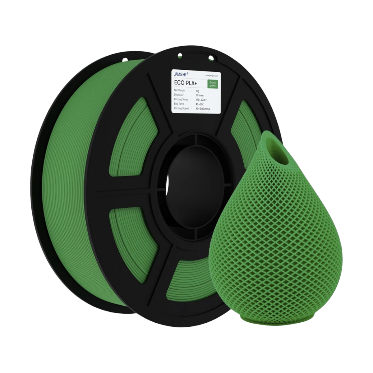 JAMG HE Eco-PLA+ Grass Green Filament 1.75mm, 1 Kg