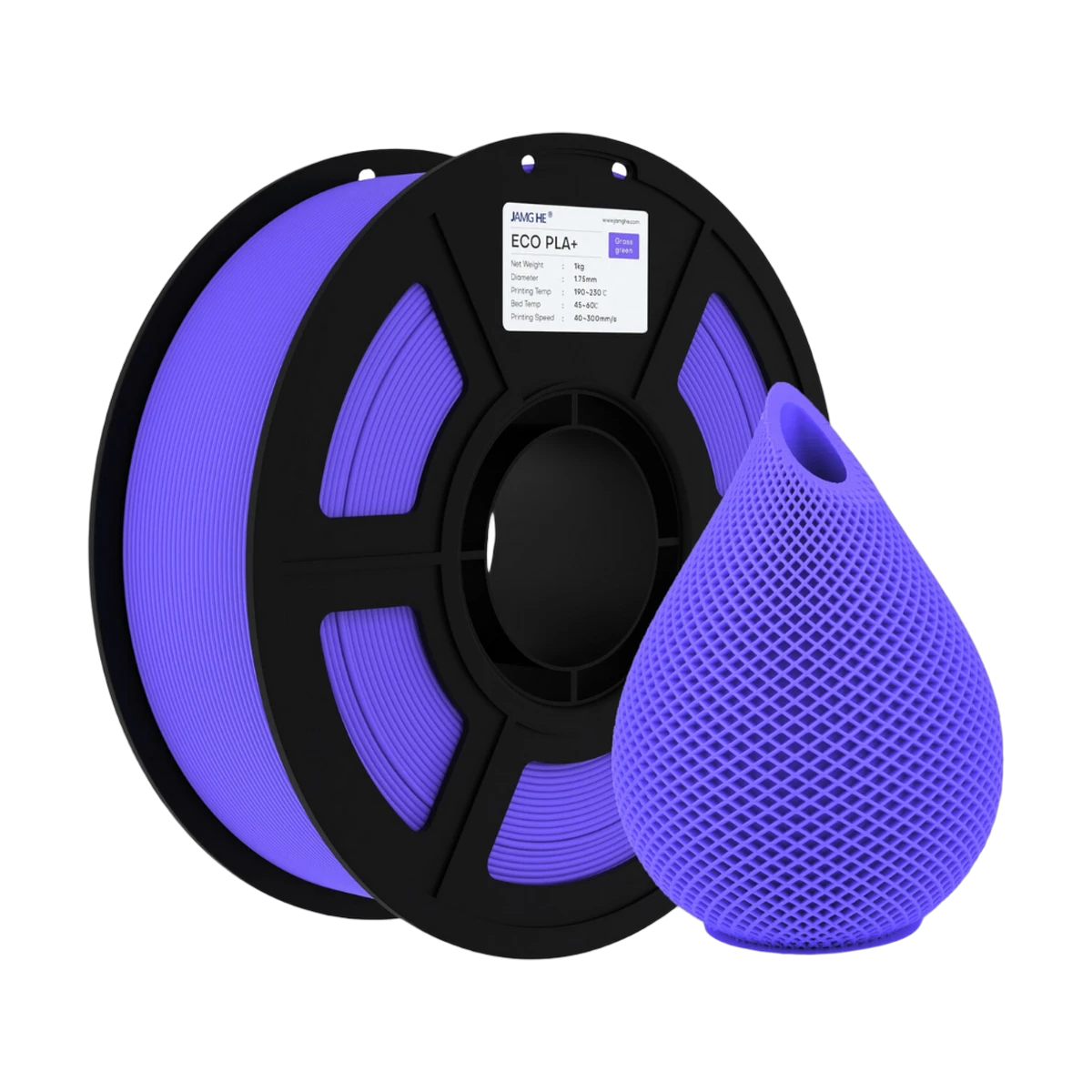 JAMG HE Eco-PLA+ Purple Filament 1.75mm, 1 Kg