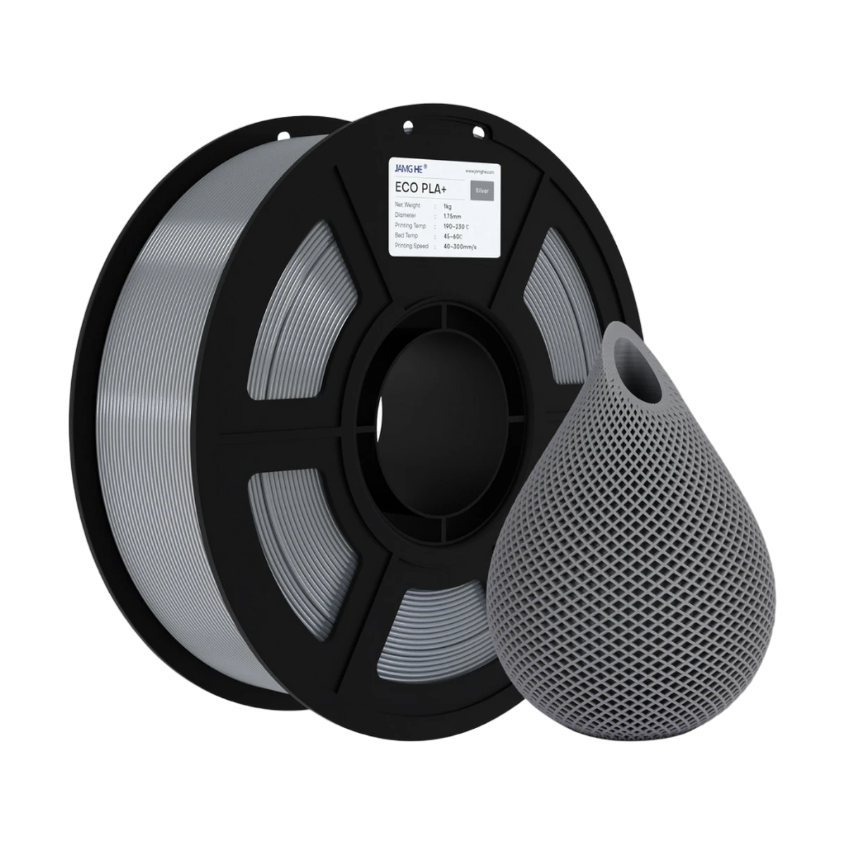 JAMG HE Eco-PLA+ Silver Filament 1.75mm, 1 Kg