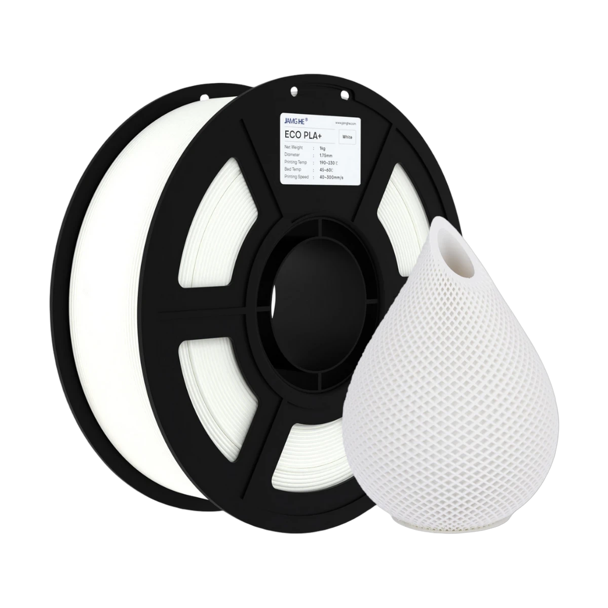 JAMG HE Eco-PLA+ White Filament 1.75mm, 1 Kg