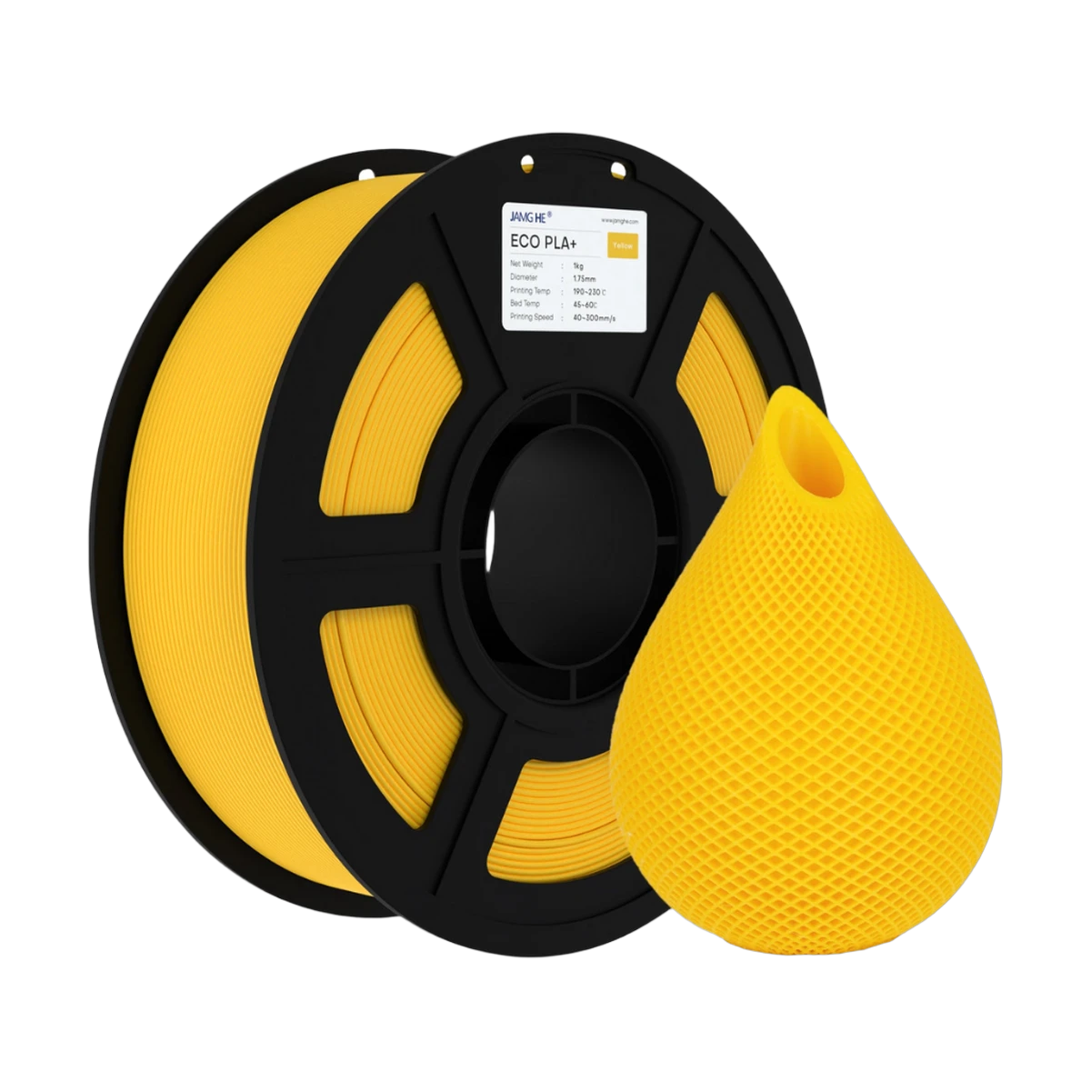 JAMG HE Eco-PLA+ Yellow Filament 1.75mm, 1 Kg