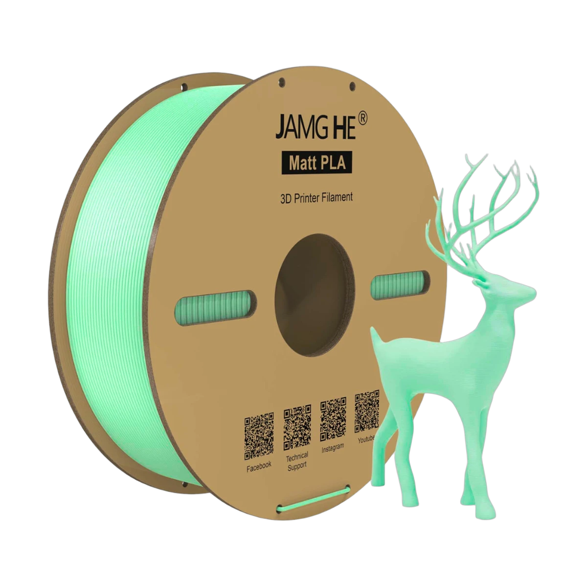 JAMG HE Matte PLA Aqua Green Filament 1.75mm 1KG
