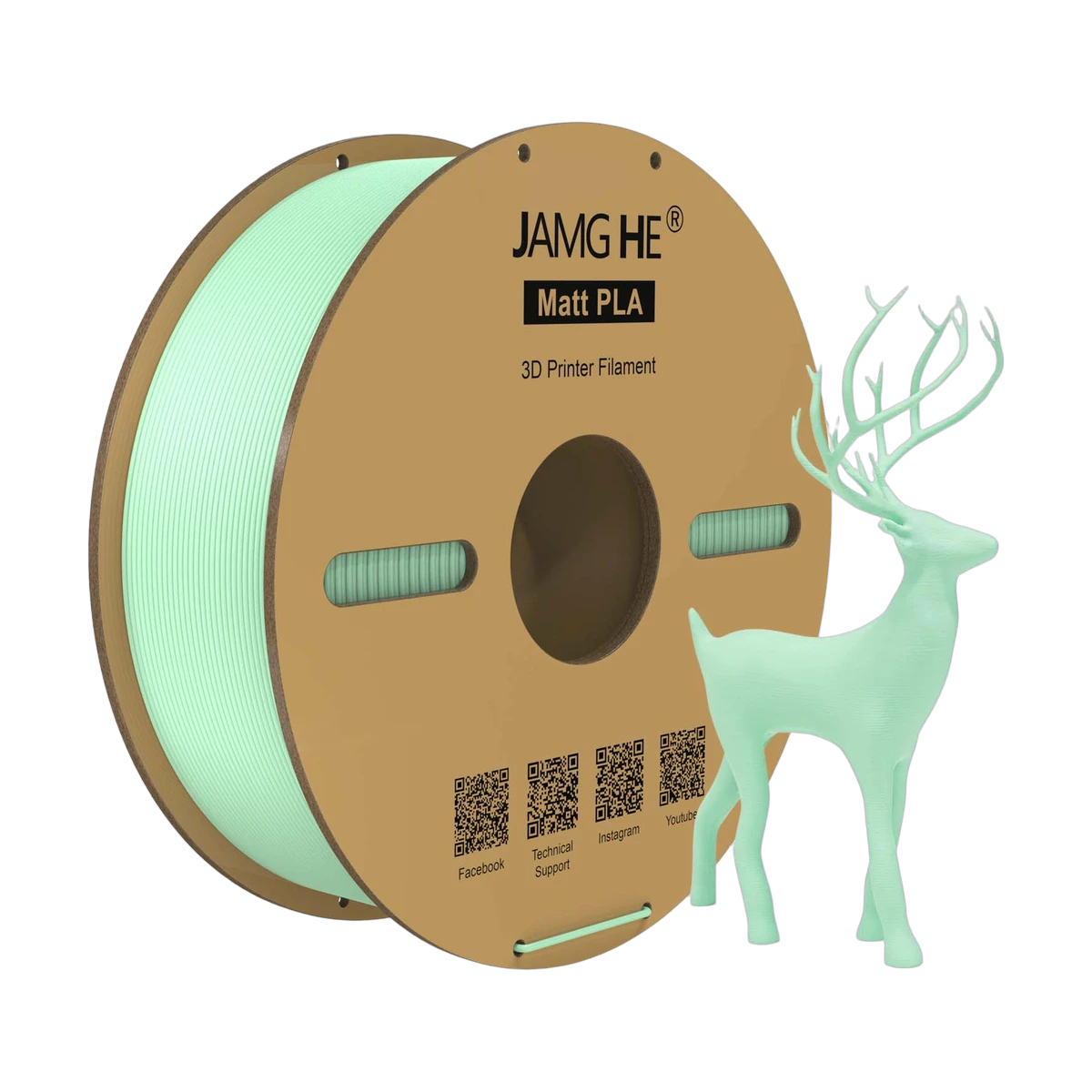 JAMG HE Matte PLA Olive Green Filament 1.75mm 1KG
