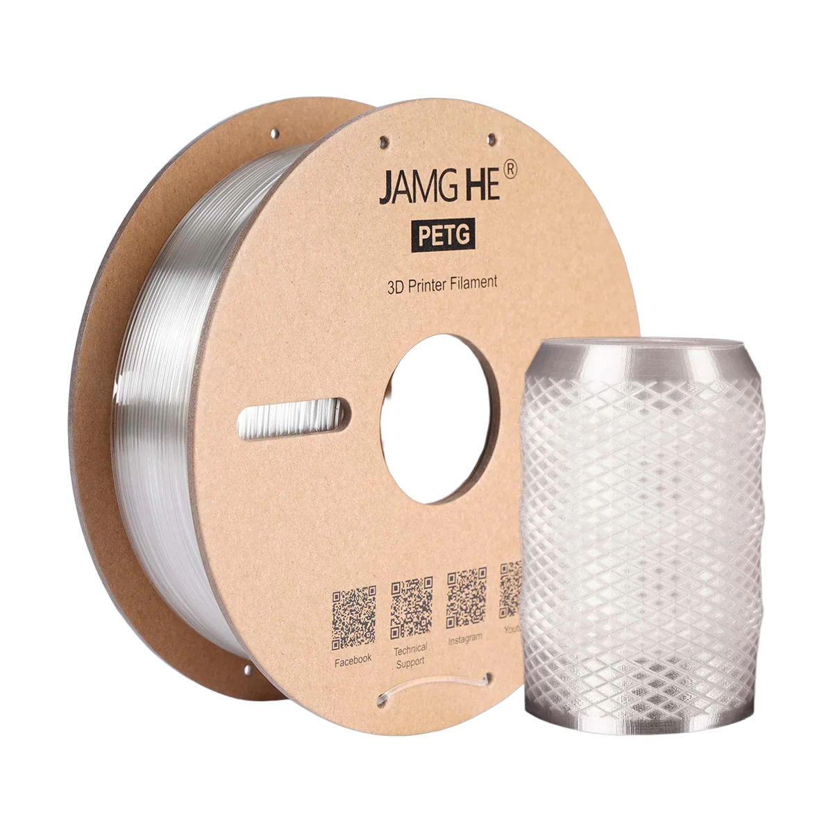 JAMG HE PETG Filament Transparent 1.75mm, 1 Kg
