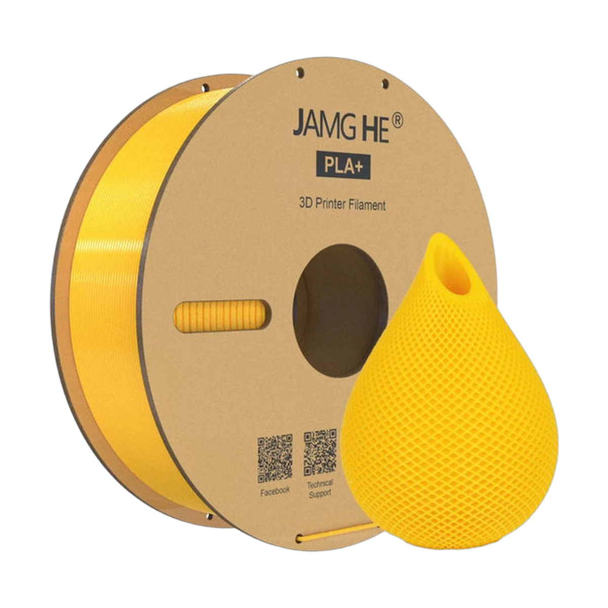 JAMG HE PLA+ Filament Yellow 1.75mm, 1 Kg