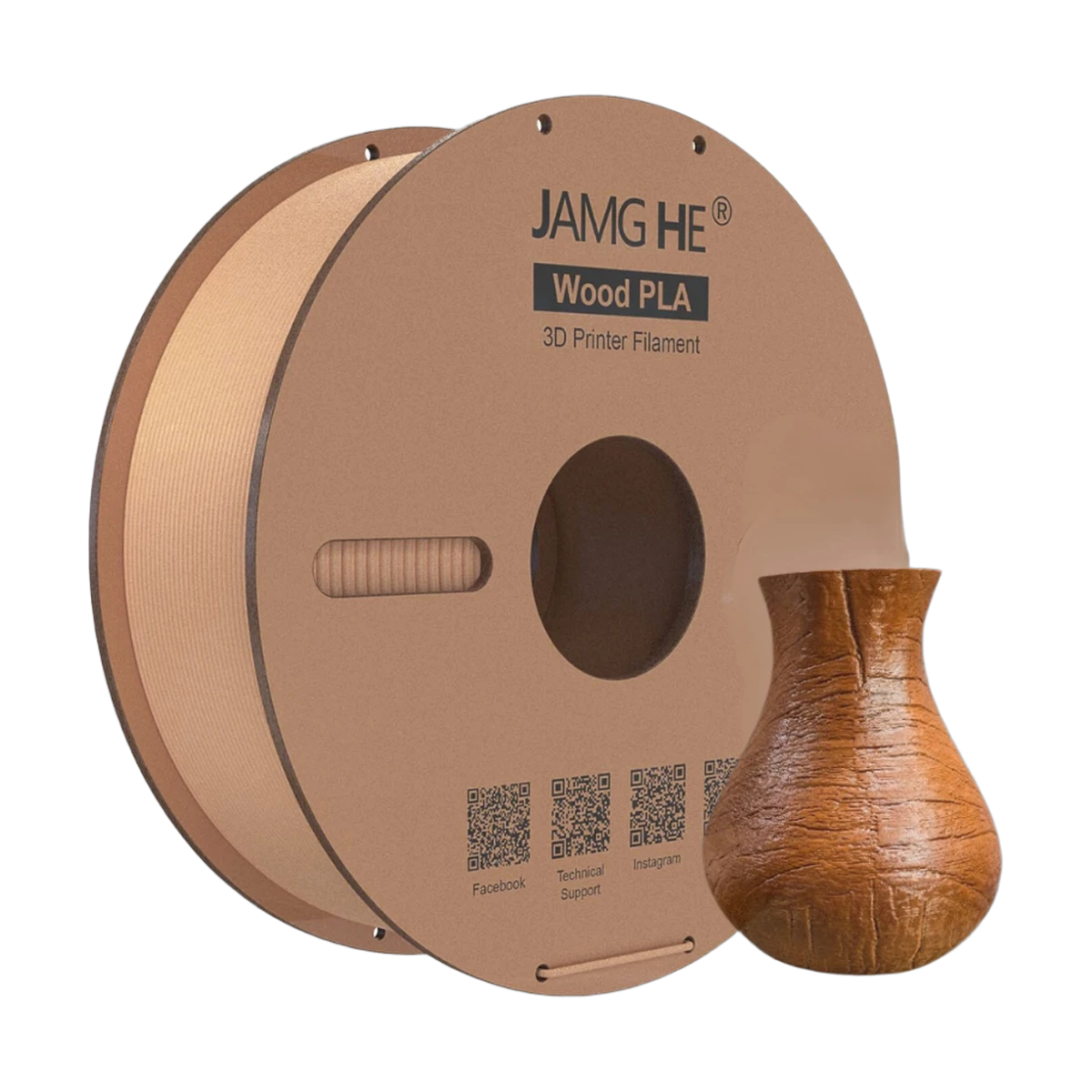 JAMG HE Teak_Wood PLA Filament 1.75mm, 1 Kg