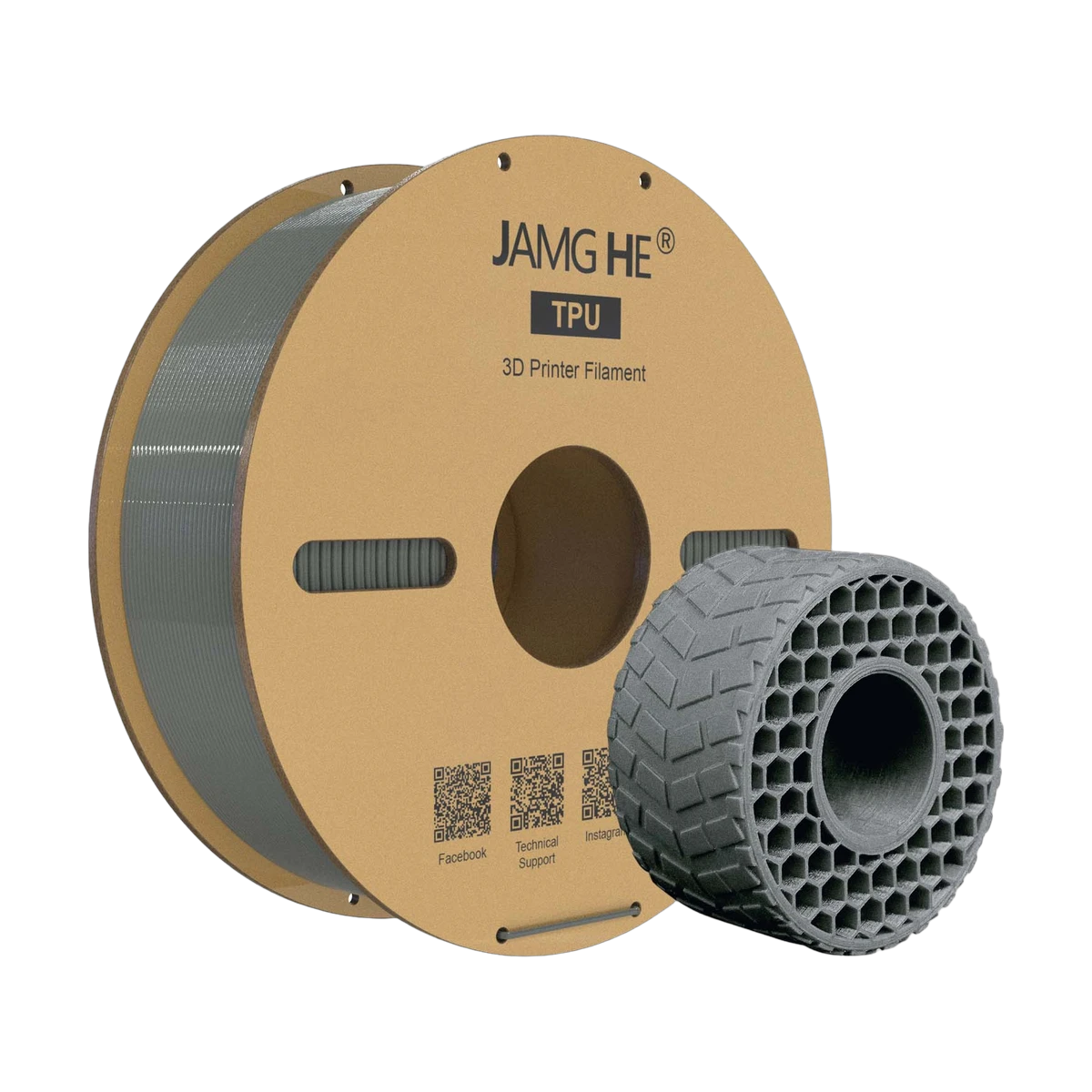 JAMG HE TPU Filament Gray 1.75mm