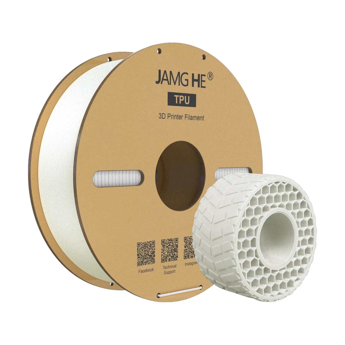 JAMG HE TPU Filament White 1.75mm