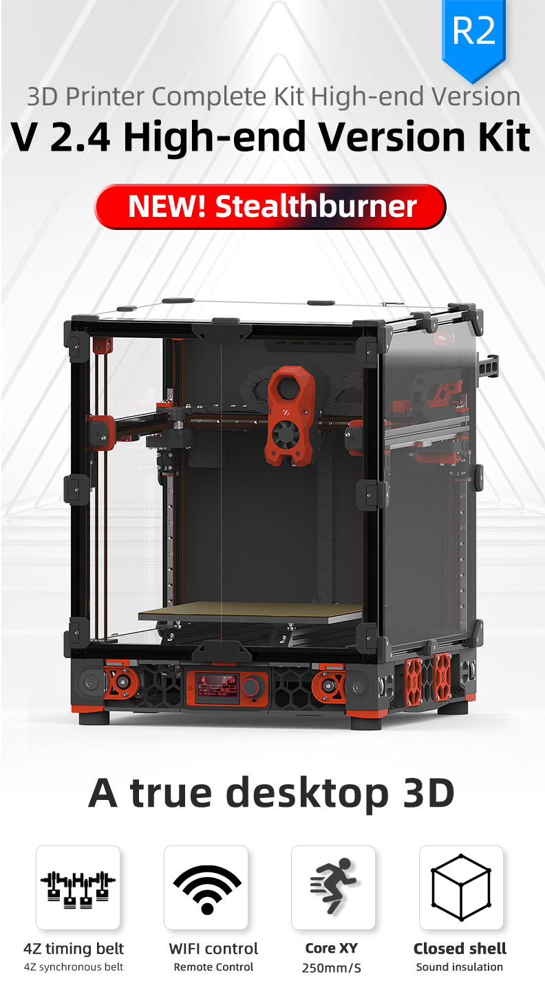 Voron2.4 Kit SIBOOR V2.4 R2 [Aug?2023] DIY CoreXY 3D Printer Kit 300/350mm Upgraded Stealthburner Dragon hot end HF High Precision Desktop Klipper WiFi Control